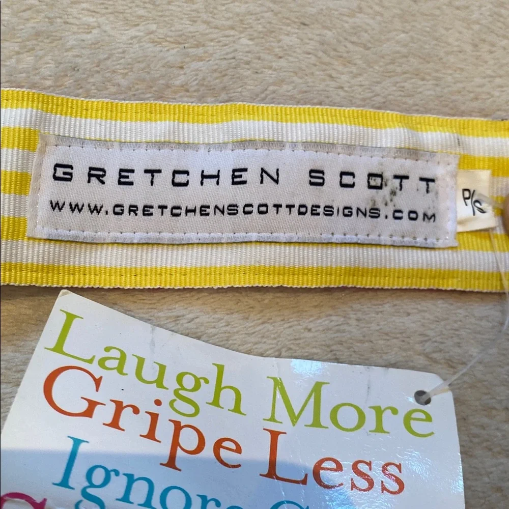 NWT Gretchen Scott needlepoint d-ring inspirational quotes  belt Sz S